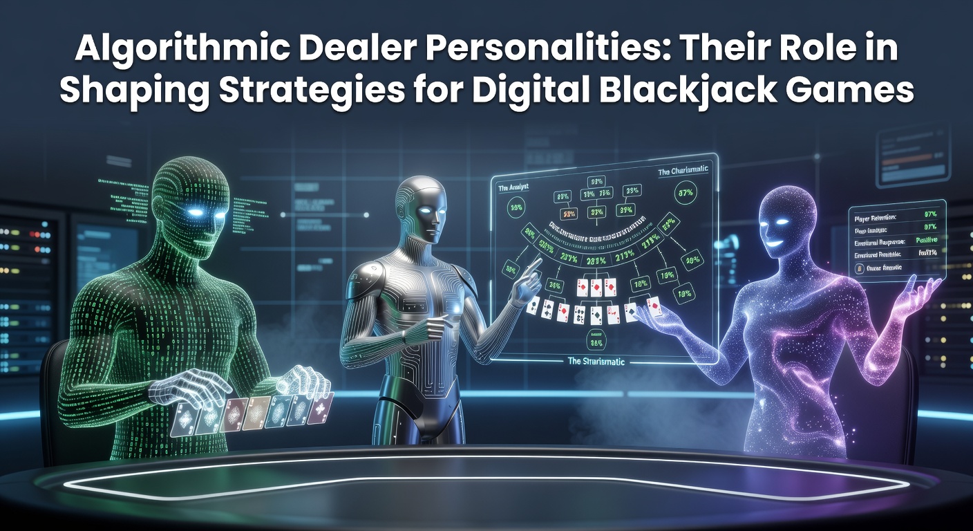 Digitale blackjacktafel met algoritmische dealerinterface