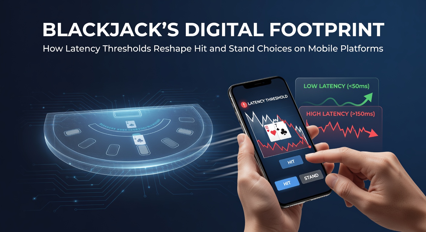 Mobiele blackjack app met latency indicator en beslissingsinterface