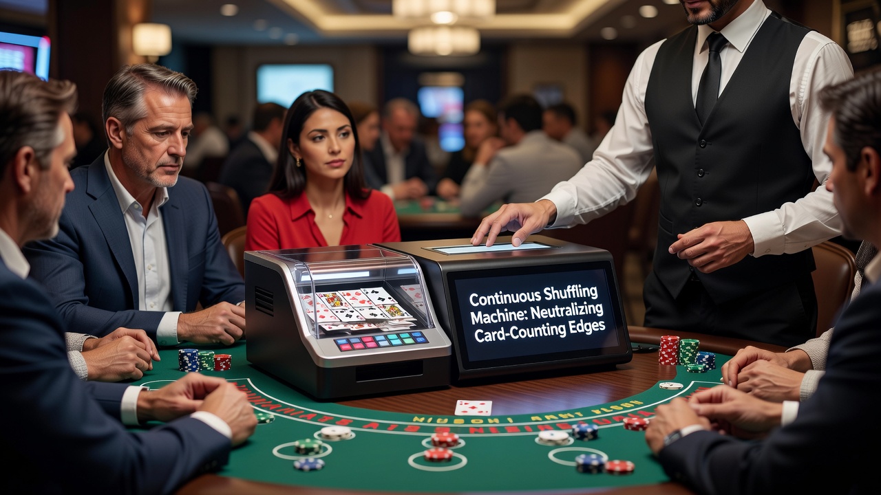 Continue shuffling machine op een blackjacktafel in een casino